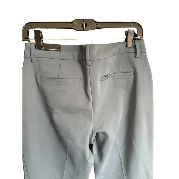 Liver Pool WOMENS Stretch Mid Rise Flat Front Pants Zip Fly Size 6/28 Blue - Picture 5 of 9